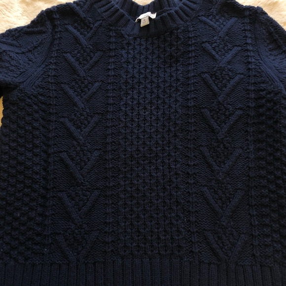 Gap Cable Knit Crewneck Sweater Navy - Picture 3 of 5